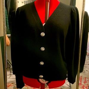 Black sweater with puffy shoulder